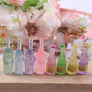 仿真微缩饮料瓶酒瓶子闪粉细闪手工diy树脂配件手机壳贴片材料