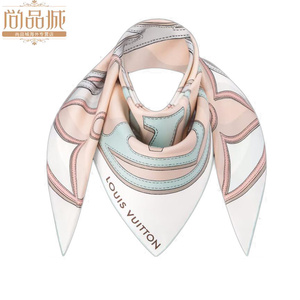lv/路易威登女士环绕交叠monogram花卉桑蚕丝方巾丝巾m78407