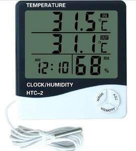 HTC-2电子温湿度计 带外置探头 室内 室外 双温度显示 温湿表