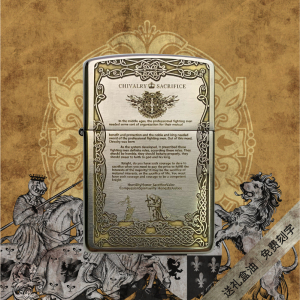 打火机zippo十字军骑士宣言正版防风煤油之宝zppo中世纪盔甲送礼