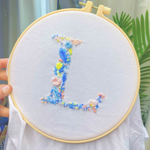 刺绣姓式字母diy手工自绣材料包衣服围巾卫衣t恤情侣送男友送闺蜜