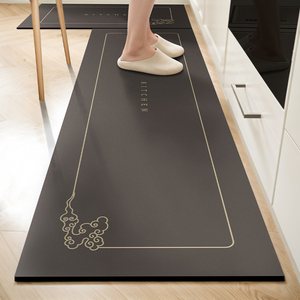 棕色耐脏厨房地垫吸水防滑防油可擦免洗脚垫吸水吸油地毯2023新款