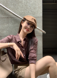 休闲名媛气质韩版高级感减龄洋气套装女早秋季衬衫上衣短裤两件套