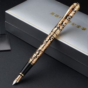 hero英雄钢笔世纪金龙14k金笔高档浮雕中国千禧龙年限量纪念版