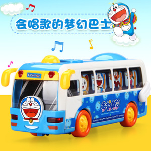 哆啦A梦惯性玩具车儿童 宝宝电动巴士儿童卡通玩具车男孩玩具3-6