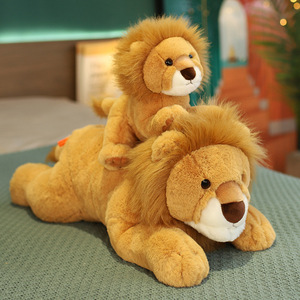 可爱仿真狮子玩偶毛绒玩具趴姿狮子王公仔抱枕抓机布娃娃儿童礼物