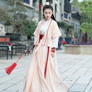 汉服女春装小个子中国风日常改良侠客表演服古装魏晋风复古套装