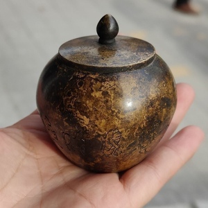 古董古玩杂项收藏十二生肖茶叶罐收藏纳罐摆件乡下物件铜器