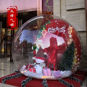 充气圣诞节雪花球展示球透明泡泡外户酒店景区露营屋房子帐篷气模