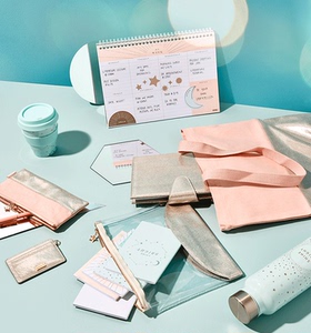 kikki.k手帐珊瑚粉神仙配色流行蓝色女孩的的光芒系列活页本