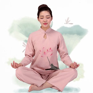 居士打坐禅服女拜佛穿的衣服素衣尼姑服茶道棉麻女装两件套瑜伽服