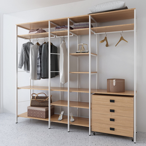 衣架落地卧室衣帽架步入式金属衣帽间置物架开放式衣柜铁艺挂衣架