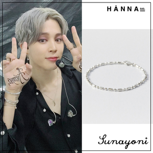 bts防弹少年团jimin朴智旻同款手链 hanna543正品代购纯银米粒链