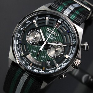 精工三眼计时石英男表