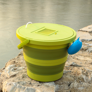 多功能加厚钓鱼桶装鱼鱼护活鱼便携式折叠水桶塑料捞捕赶海野钓用