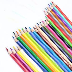 彩铅笔绘画学生用水溶性儿童入门儿童幼儿园24色36色填色涂色铅笔