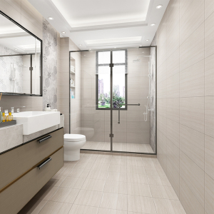 浅灰色厨房墙砖哑光木纹防滑地砖卫生间阳台30x60仿古砖浴室瓷砖