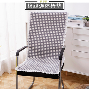 椅子坐垫靠垫一体薄款透气家用餐椅垫简约办公椅四季通用坐垫亚麻