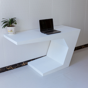 环保烤漆异形电脑桌会展专用木质展台展示台模特底座直播站台地台