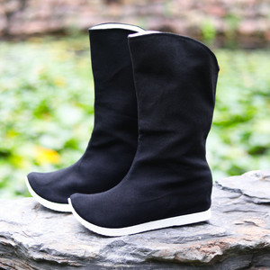 皂靴男汉服靴明制内增高2021秋新款黑色古风飞鱼武侠服古代朝靴子