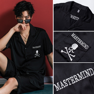 夏款睡衣男夏薄款真丝mmj骷髅头短袖家居服套装 mastermind japan