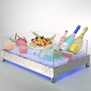 亚克力酒店自助餐海鲜冰槽三文鱼生刺身冰盘啤酒饮料水果冰台商用