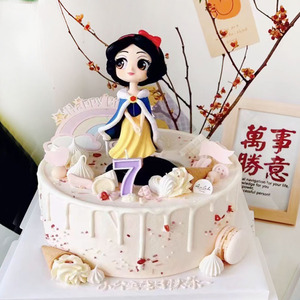 白雪公主蛋糕装饰摆件网红卡通儿童生日插件女生女孩宝宝周岁配件