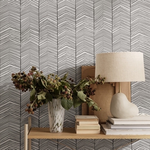 丹麦简约高级壁纸视觉立体几何线条图案客厅卧室酒店背景墙壁布