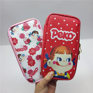 日单可爱卡通粉嫩少女心不二家牛奶妹妹笔袋工具收纳包化妆包