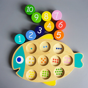 幼儿园1-10立体积木创意配对数字板蒙氏教具木制数理逻辑益智玩具