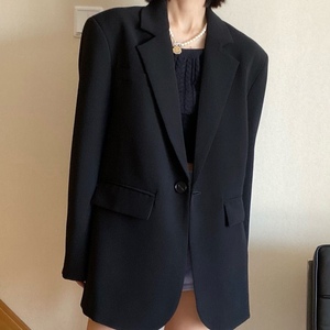 黑色西装外套女休闲小西服小个子小众设计高级感2024春季新款韩版