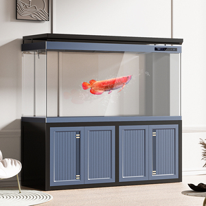 龙鱼精养缸鱼缸客厅大型家用落地水族箱超白玻璃底过滤生态免换水
