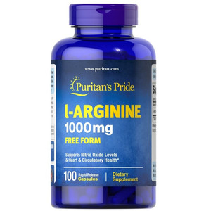 美国进口L-精氨酸Arginine 1000mg*100粒Puritan‘sPride普丽普莱