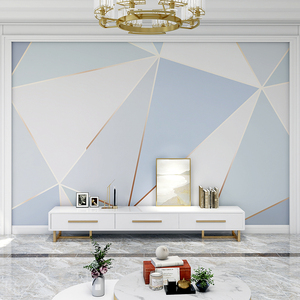 电视背景墙壁纸现代简约墙纸几何线条图案北欧风装饰壁画客厅墙布