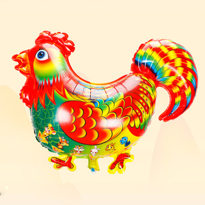 大公鸡小鸡铝膜气球卡通动物儿童玩具宝宝过生日派对布置装饰地推