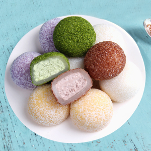 日式大福雪媚娘糯米团甜品芒果酸奶抹茶蓝莓点心草莓小吃美食即食