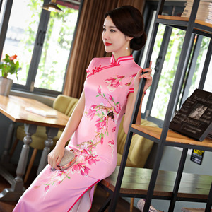 织布鸟陶玉梅秋冬新款一珂锦绣荣萍名媛高端娘子写高端气质旗袍裙