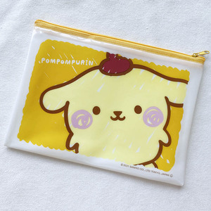 布丁狗三丽鸥限定 日本限量pvc透明拉链扁形笔袋melody玉桂狗收纳