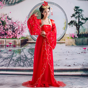 古装汉服女中国风红色贵妃宫廷结婚公主嫁衣凤冠霞帔戏服皇后服装
