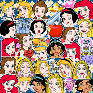 迪士尼公主手帐贴纸手机水杯平板防水小贴画手机壳滴胶贴透明素材