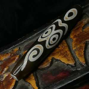 西藏包浆藏神般若法眼老天珠男女民族风项链吊坠佛珠背云配饰礼物