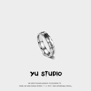 YUSTUDIO小众设计感嘻哈龙纹钛钢男士戒指女潮单身个性食指环尾戒