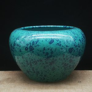 乾隆年制炉钧釉笔洗古玩古董老货水洗旧货文房老物件收藏真品摆件