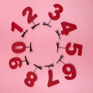 数字发夹定制头饰发卡个性可爱卖萌运动会游戏表演发箍胸针桌游狼