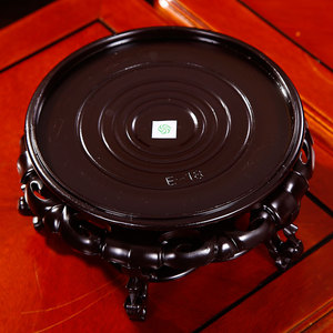 酒坛底座托架实木花盆底盘木圆形托盘花瓶鱼缸奇石头底树脂底架