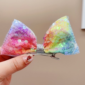 女孩公主人鱼宝宝顶夹亮片立体蝴蝶结发夹气质可爱发卡儿童头饰