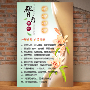 做臀疗的好处海报宣传画美容院中医养生臀部经络保养挂图展板