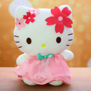 正版hellokitty公仔凯蒂猫毛绒玩具哈喽kt猫咪玩偶布娃娃生日礼物