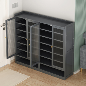 大容量鞋柜落地式多层透明门鞋架子简易置物架简约现代鞋子收纳柜