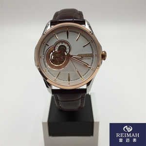 正品reimah雷迈手表8105m皮带镂空休闲防水手表男机械表 全国联保
